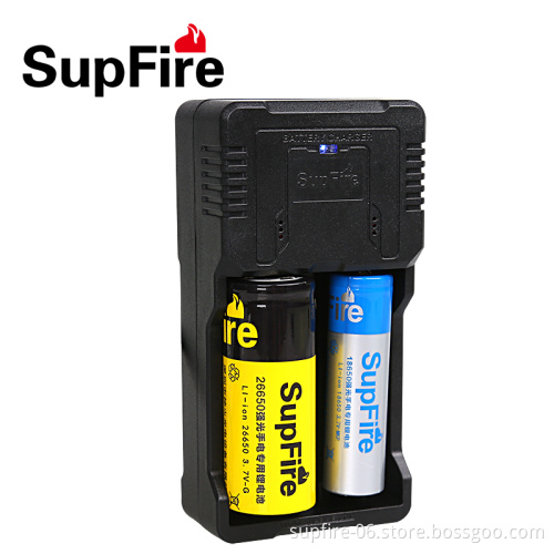 USB dual-slot charger SupFire AC26 for 26650/18650 lithium battery
